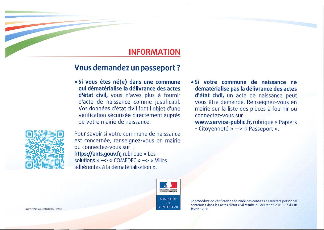 Capture information passeport