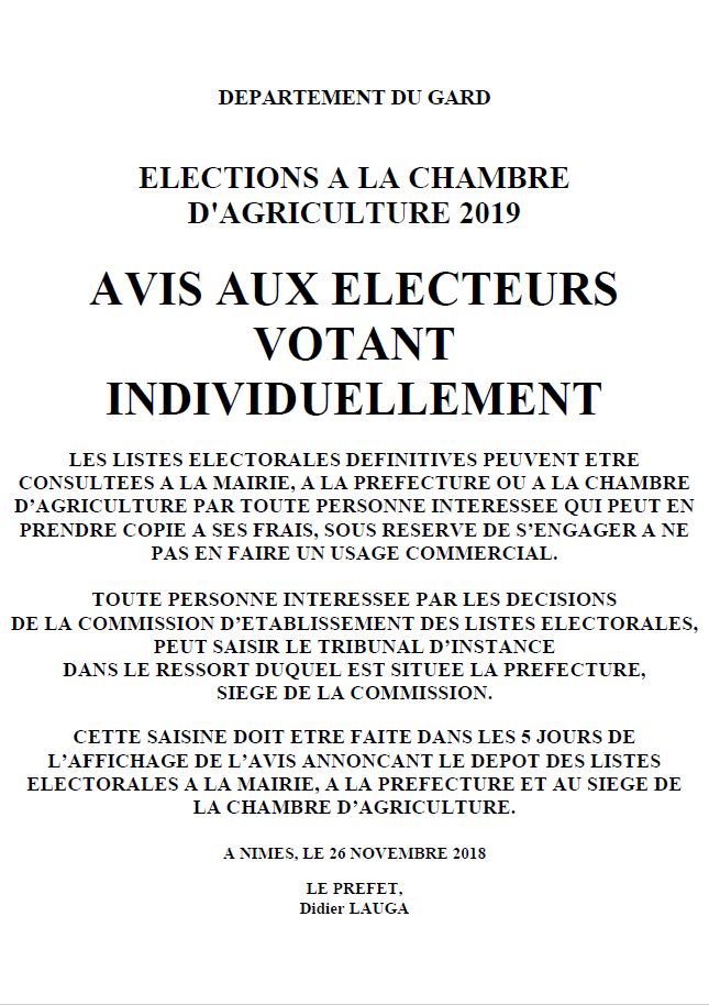 Capture election chambre dagriculture 2019