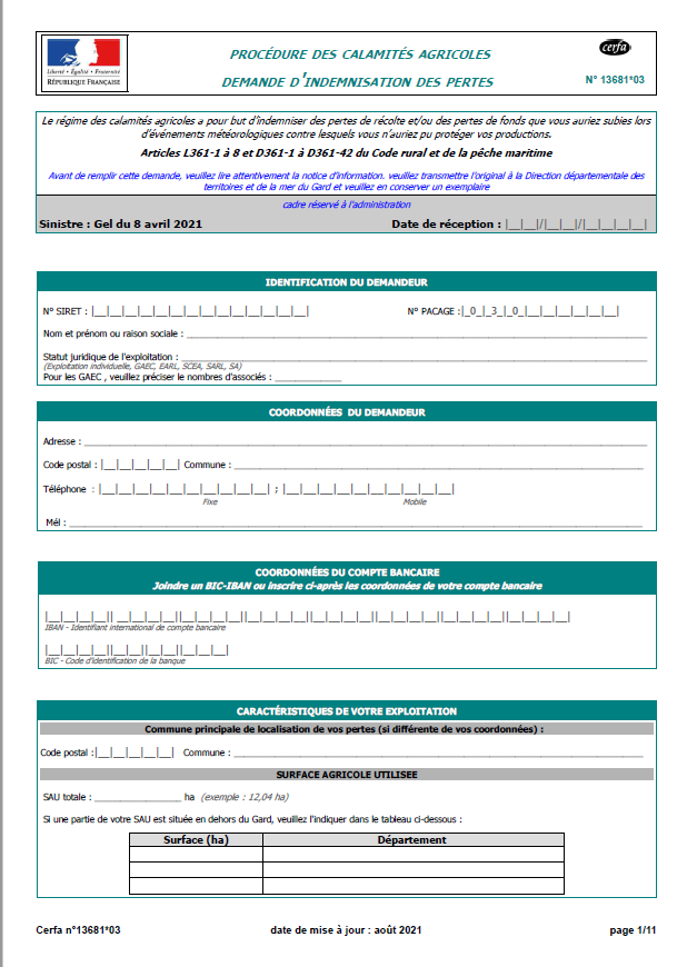 demande indemnit fruits noyaux