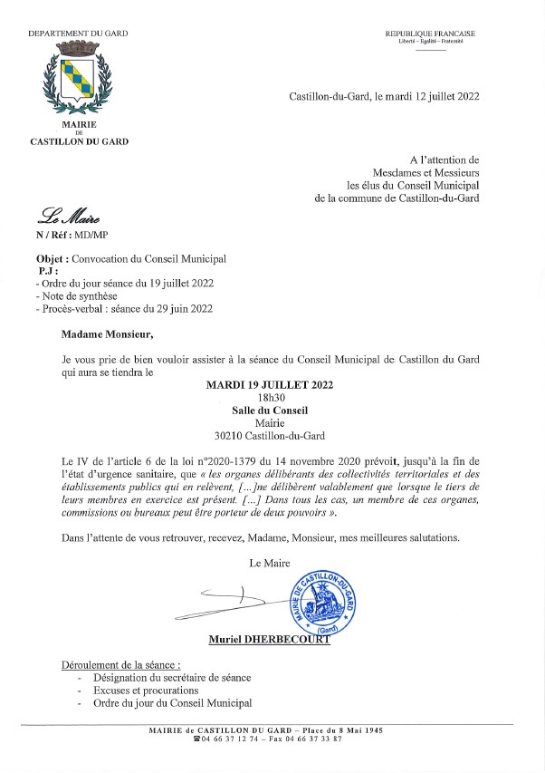 Conseil Municipal 19072022