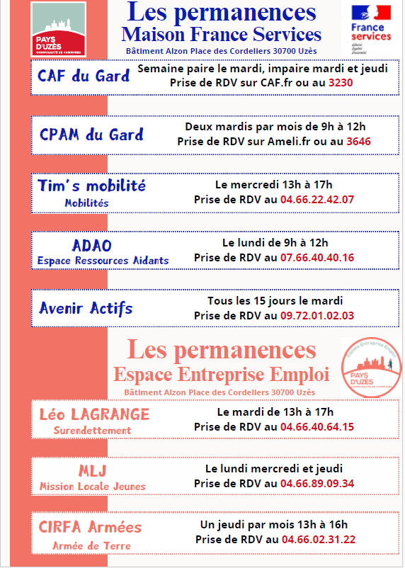 Permanences maisons France services
