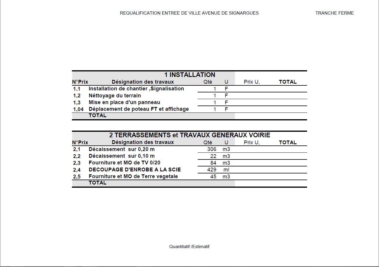 Capture estimatif quantitatif