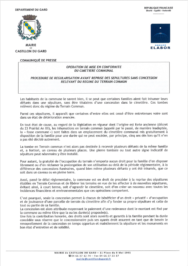Mise en conformit cimetire