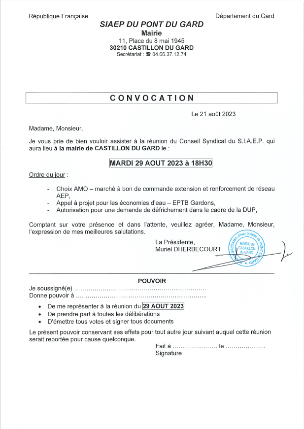 convocation conseil syndical SIAEP 29082023