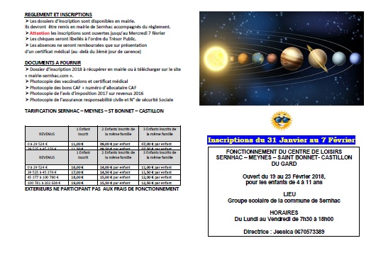 image programme sernhac fevrier
