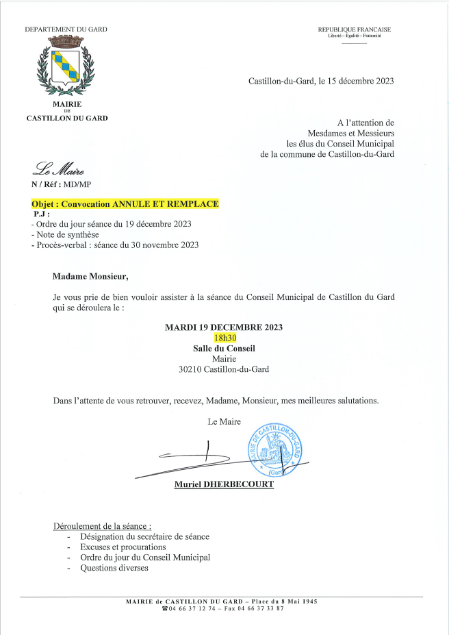 CONVOCATION CM 19122023 annule et remplace