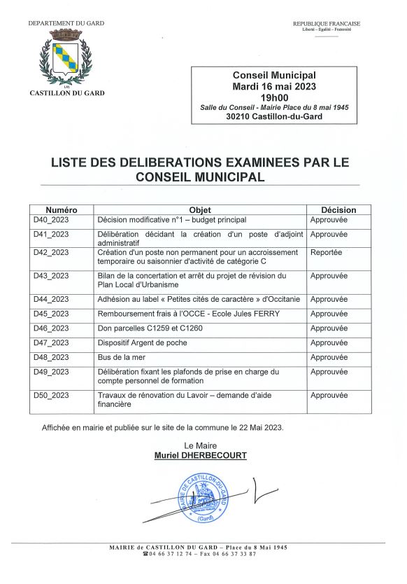 liste deliberation 160523