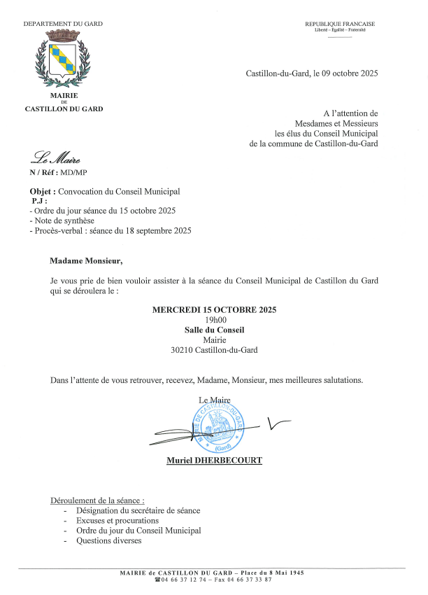 CONVOCATION CONSEIL MUNICIPAL 15102025 P1